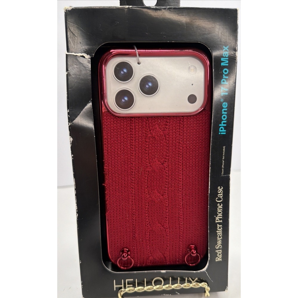 iPhone 17 Pro Max Red Sweater Phone Case Hello Lux NEW
